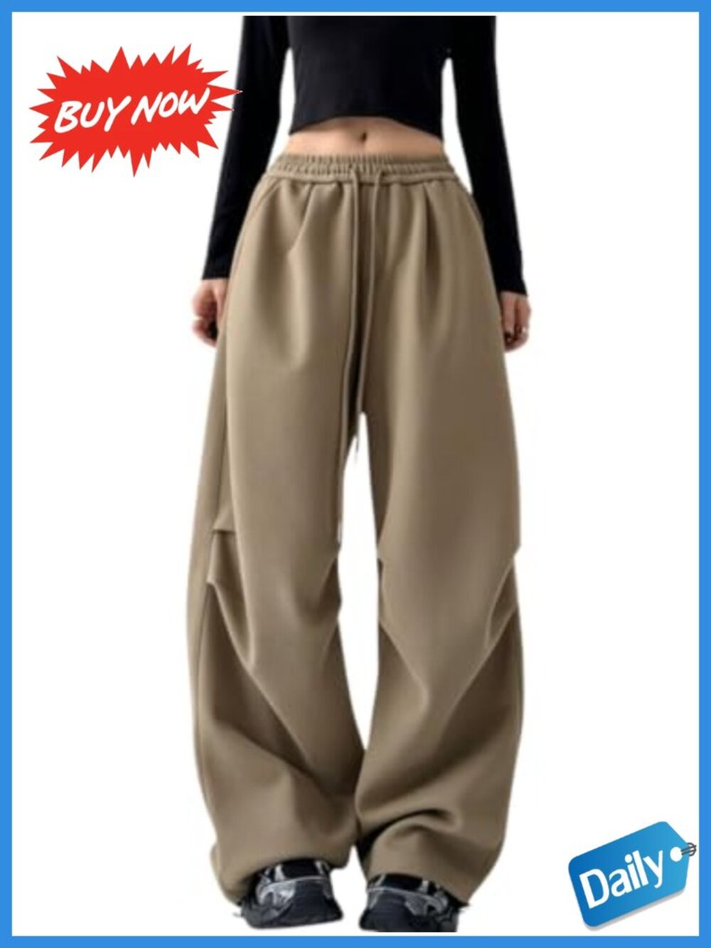 Wide Leg Drawstring Sweatpants 70% Polyester 30% Cotton Baggy Lounge